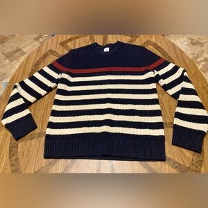 Vintage Gap Y2K 2005 Mens Waffle Stitch Chest Stripe Crew Neck Sweater L